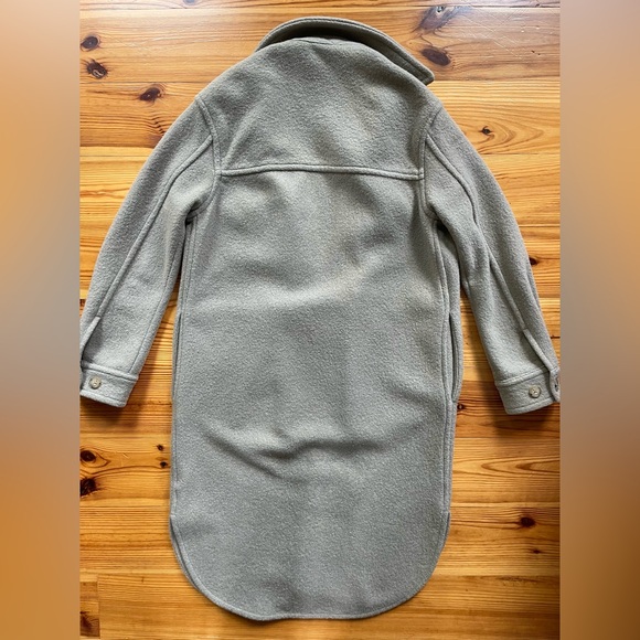WILFRED Aritzia Sage Green Ganna Long Shirt Jacket Shacket XXS 00 0 - Picture 4 of 4